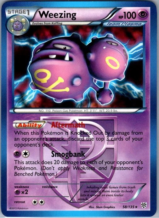 Weezing - 58/135 (BW Plasma Storm) 058/135 Rare Deck Exclusives LP