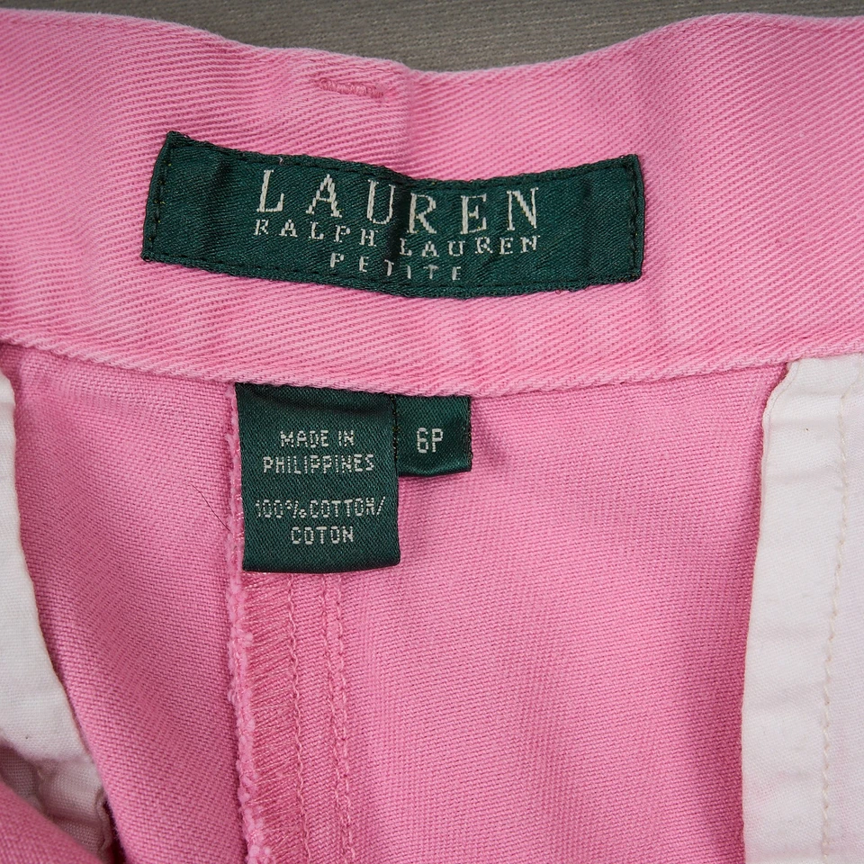 Lauren Ralph Lauren Chino Shorts Womens 6P Pink Cotton 5.5" Inseam Vintage - Image 3 of 4
