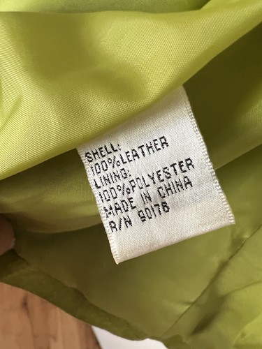 Vintage Yvonne Le Marie Chartreuse Wildleder Lederjacke Damen 10 durchgehender Reißverschluss Moto Boho - Bild 4 von 9