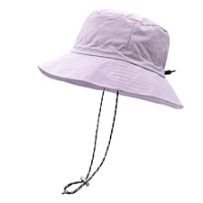 Waterproof Bucket Hat with Chin Strap Quick Dry UV Protection Light Purple