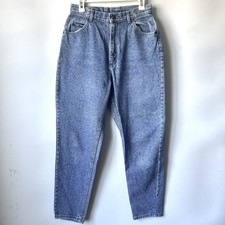 VTG 80s Lee Mom Baggy Jeans Women 14 M Blue Union Made in USA Workwear 28x30”