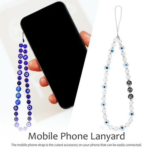 2 Pcs Lanyard Perlen Fräulein Perlenbesetzter Handyanhänger Telefon - 第 12/12 張圖片