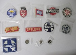 Lot of 13 Different RAILROAD Refrigerator Magnets, Medals & Button; Santa Fe Etc