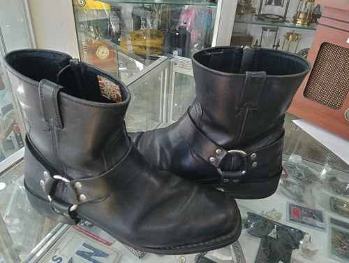 Mens Harley-Davidson El Paso Riding Black Leather Harness Boots READ DESCRIPTION