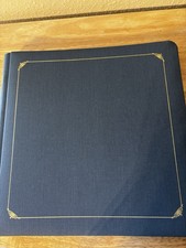 Creative Memories Album 12x12 Denim Blue Gold Trim Old Style w/Pages
