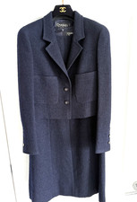 CHANEL navy wool suit   JACKET and DRESS   1990s Karl Lagerfeld Rare classic 