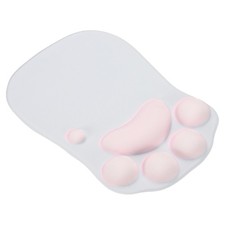 Gel Mouse Pad with Wrist Rest, Ergonomic Mouse Pad Cat's Paw, Gray Pink