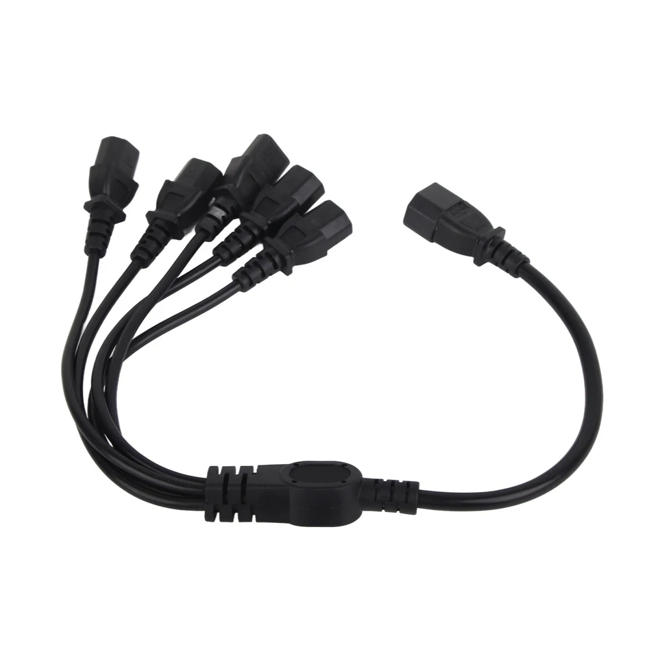 (1.6ft)UPS PDU C14 To 5 X C13 Power Adapter Cable Male To Female 10A 250V Y - Image 3 of 4