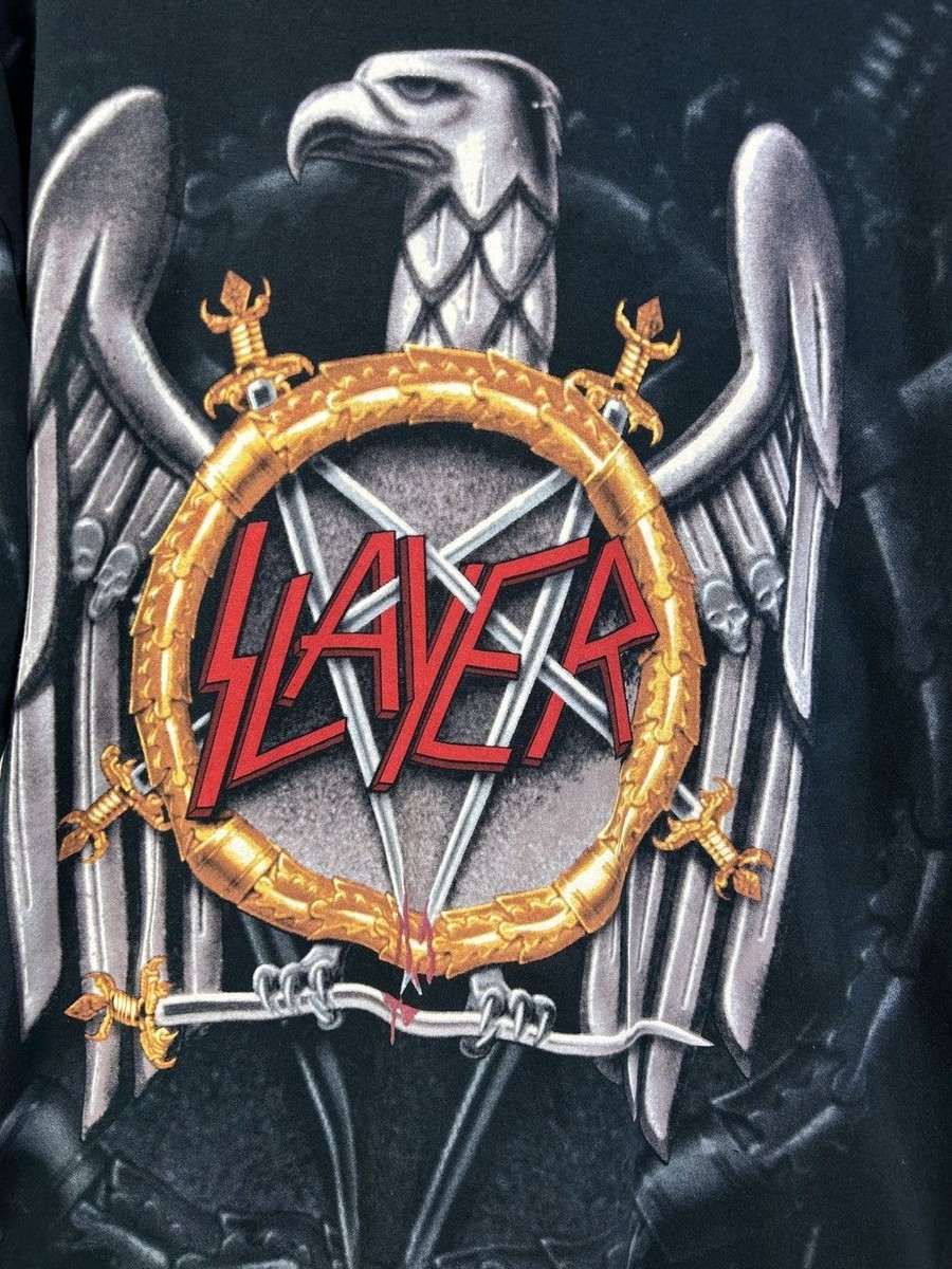 Vintage 2004 Slayer Liquid Blue AOP Allover Print Eagle Thrash