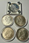 (5) Five Morgan U.S. SILVER DOLLARS: 1879-O, 1889-P, 1896-P, 1897-P and  1921-P
