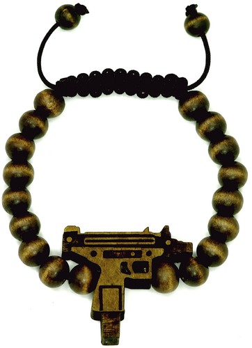 Uzi Nuevo Brazalete Natural Buena Madera Estilo Macrame Ajustable con Cuentas de Madera de 10 mm - Imagen 5 de 6