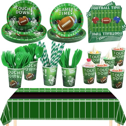 193pc Football Party Plates Supplies Kit Party Decorations Tableware Set Include