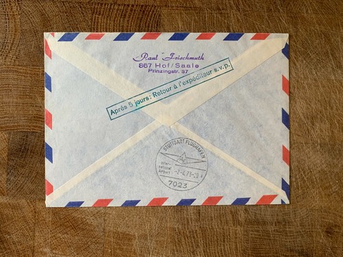 PORTUGAL 1973 COVER FIRST FLIGHT LISBON STUTTGART MUNICH BOEING 727 LUFTHANSA 02 - Picture 2 of 2