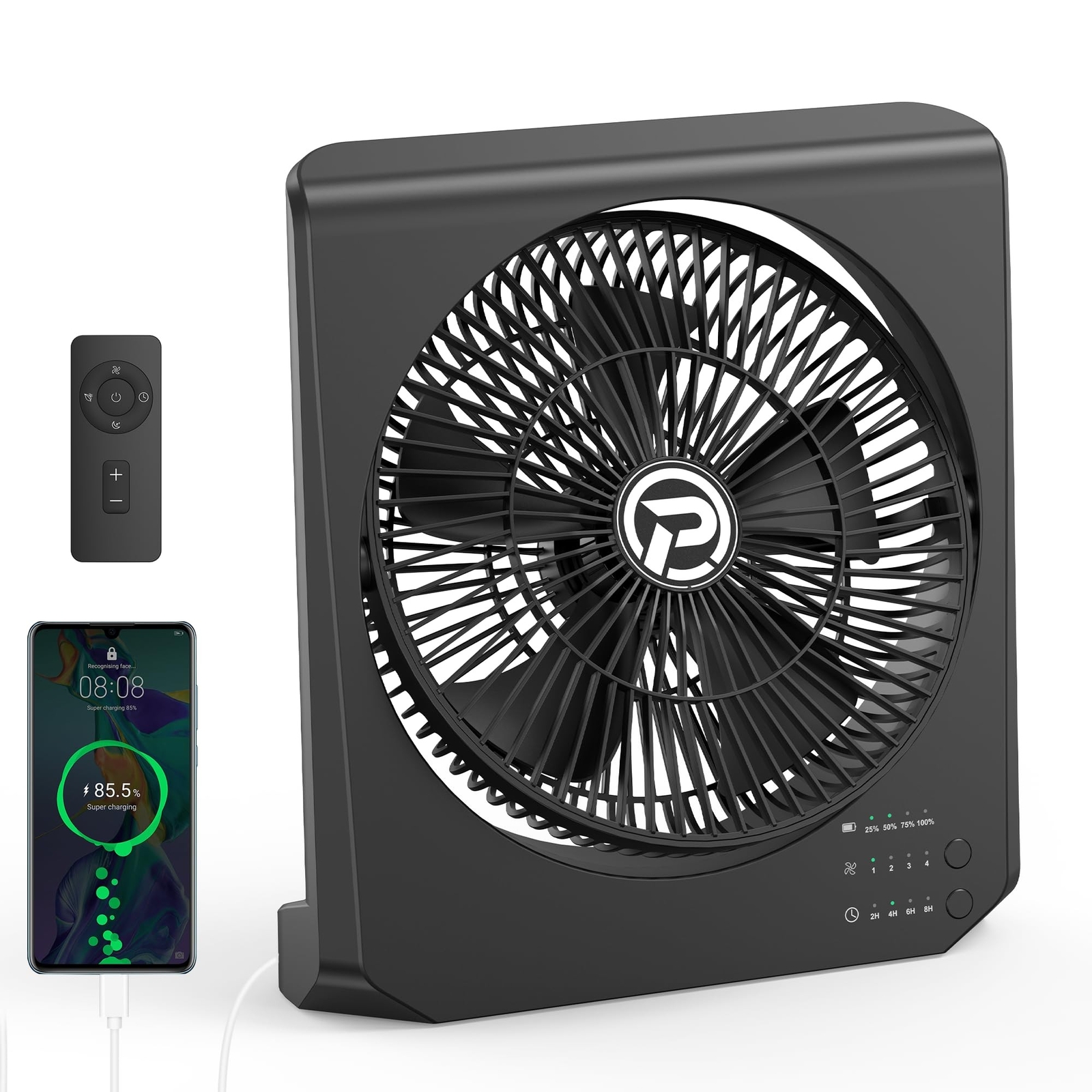 Box Fan, 20000mAh Rechargeable Battery Powered Window fan, 10\, image size:1600x1600