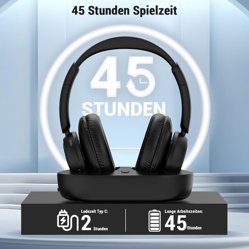 Funkkopfhörer Für Fernseher Kabellose Tv Kopfhörer Mit Tv Sender Ladestation - Bild 7 von 7