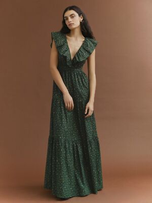 chinese dress ladies Baltic Born Womens Agnes Satin Maxi Dress | Dark Green Floral main image 0