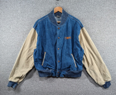 Vintage The Jacket Factory VOLS Tennessee University Denim Jeans Bomberjacke L