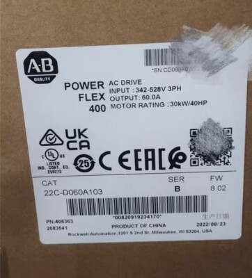 Allen-Bradley 22C-D060A103 Powerflex 400 30KW 40HP AC Drive 22CD060A103