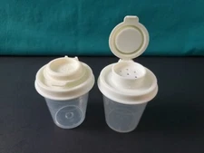 Tupperware Mini Salt & Pepper Shakers Midgets Flip Top 2 oz Sheer