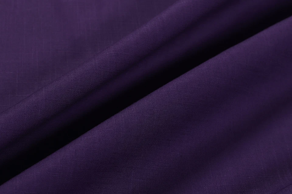 Diy Solid Purple Upholstery Sofa Cloth Summer Shirt Clothing Slub Cotton Fabric - Image 3 of 3