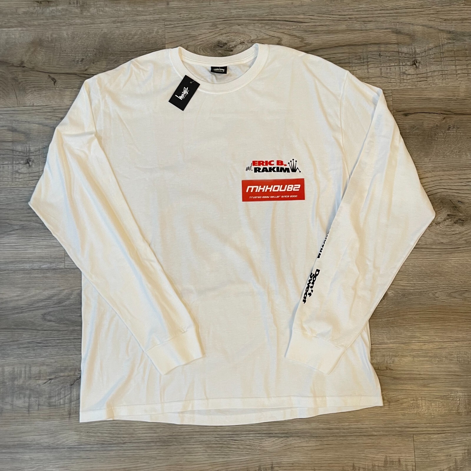 Stussy Eric B and Rakim Move The Crowd L/S Tee T-Shirt White Hip 
