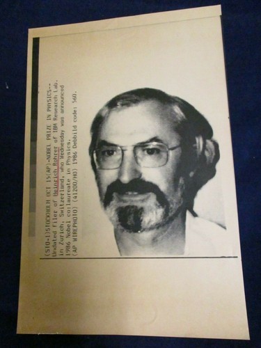 Wire Press Photo 1986 Dr. Heinrich Rohrer Nobel Prize IBM in Zurich Switzerland - 第 1/1 張圖片