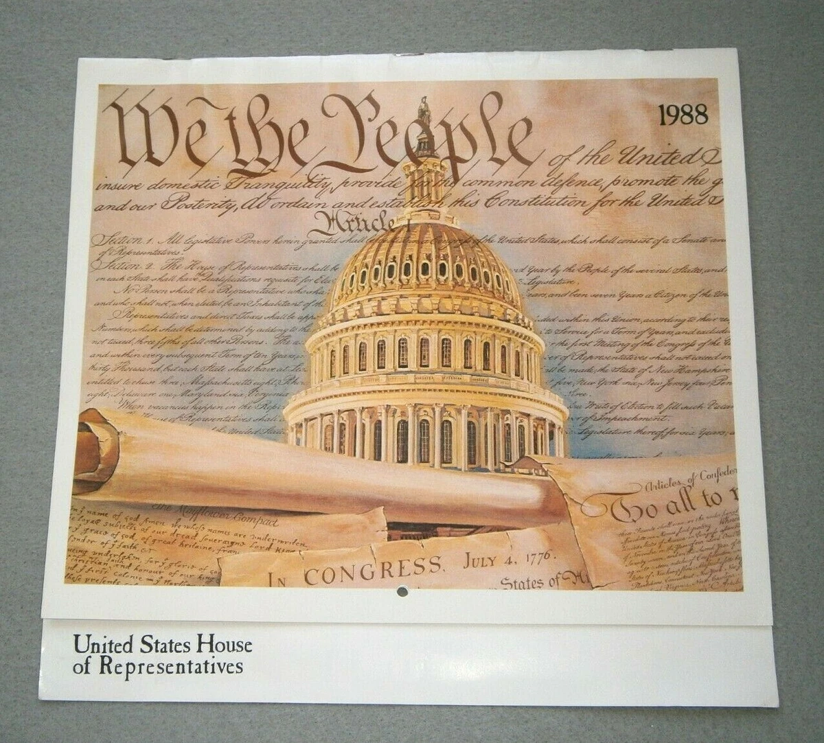 VINTAGE 1988 WE THE PEOPLE ~ UNITED STATES HOUSE Of REPRESENTATIVES Calendar  | eBay