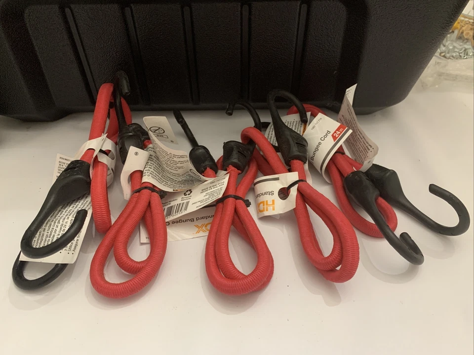 HDX Estándar Bungee Cord Rojo 24"" JB24OPB Lote de 5 Foto 2 de 2