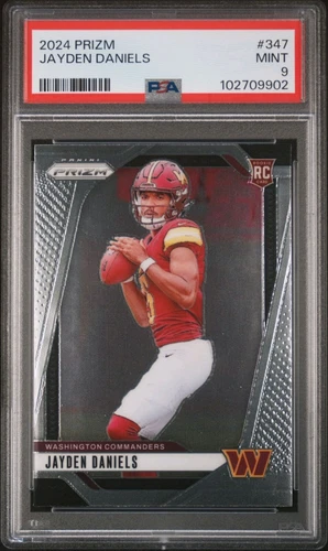 2024 PANINI PRIZM #347 JAYDEN DANIELS ROOKIE RC PSA 9