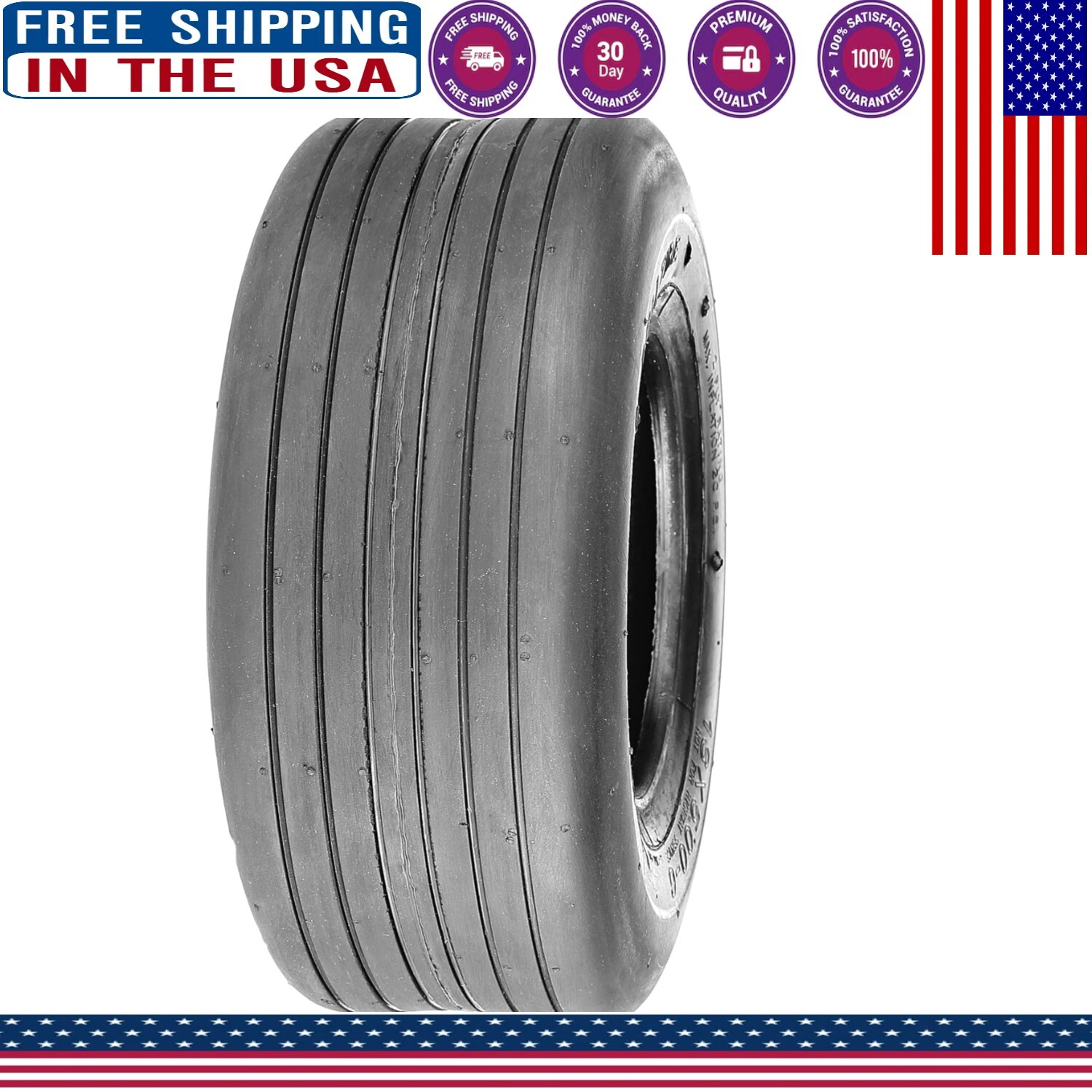 Durable Tubeless Lawn Tire 11x4.00-5 with 46 psi Max Pressure for Optimal Use
