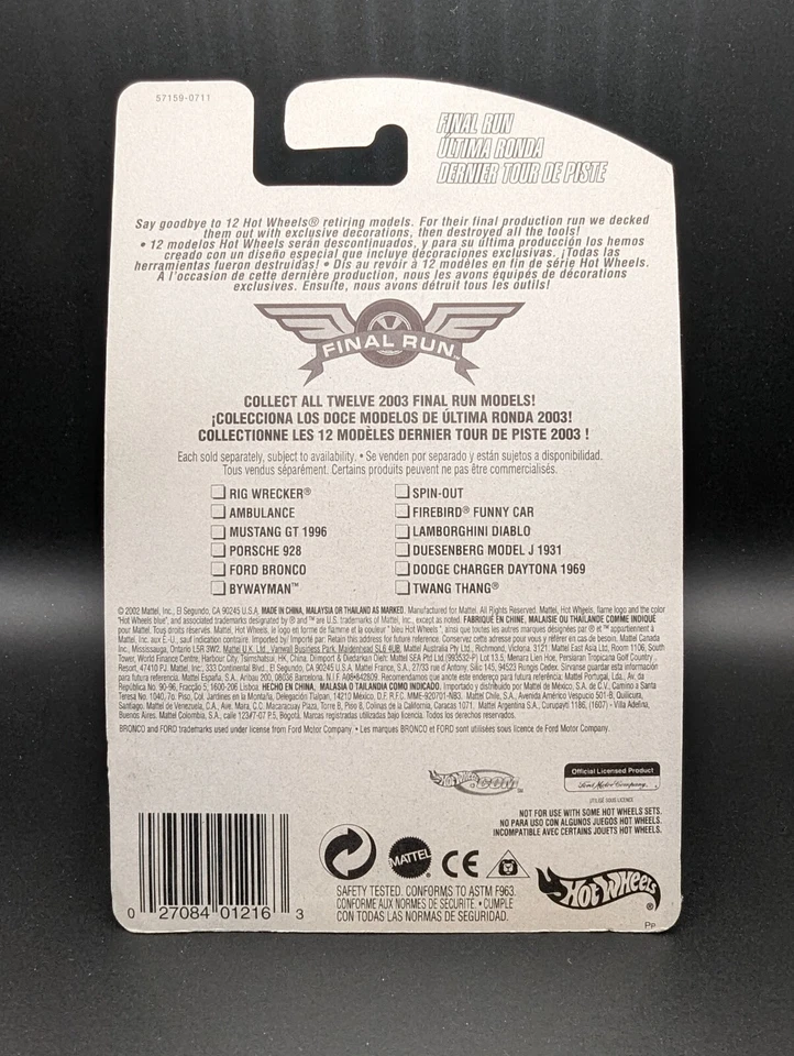 Hot Wheels 2003 Final Run #200 Ford Bronco 4x4 Vintage Release L32 - Image 2 of 2