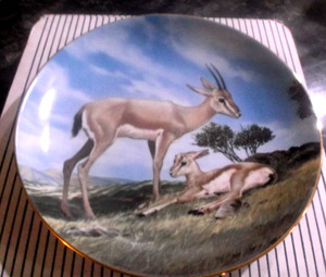 1990 W.S. GEORGE  PLATE  ~THE SLENDER-HORNED GAZELLE~ "LAST OF THEIR KIND"  COA