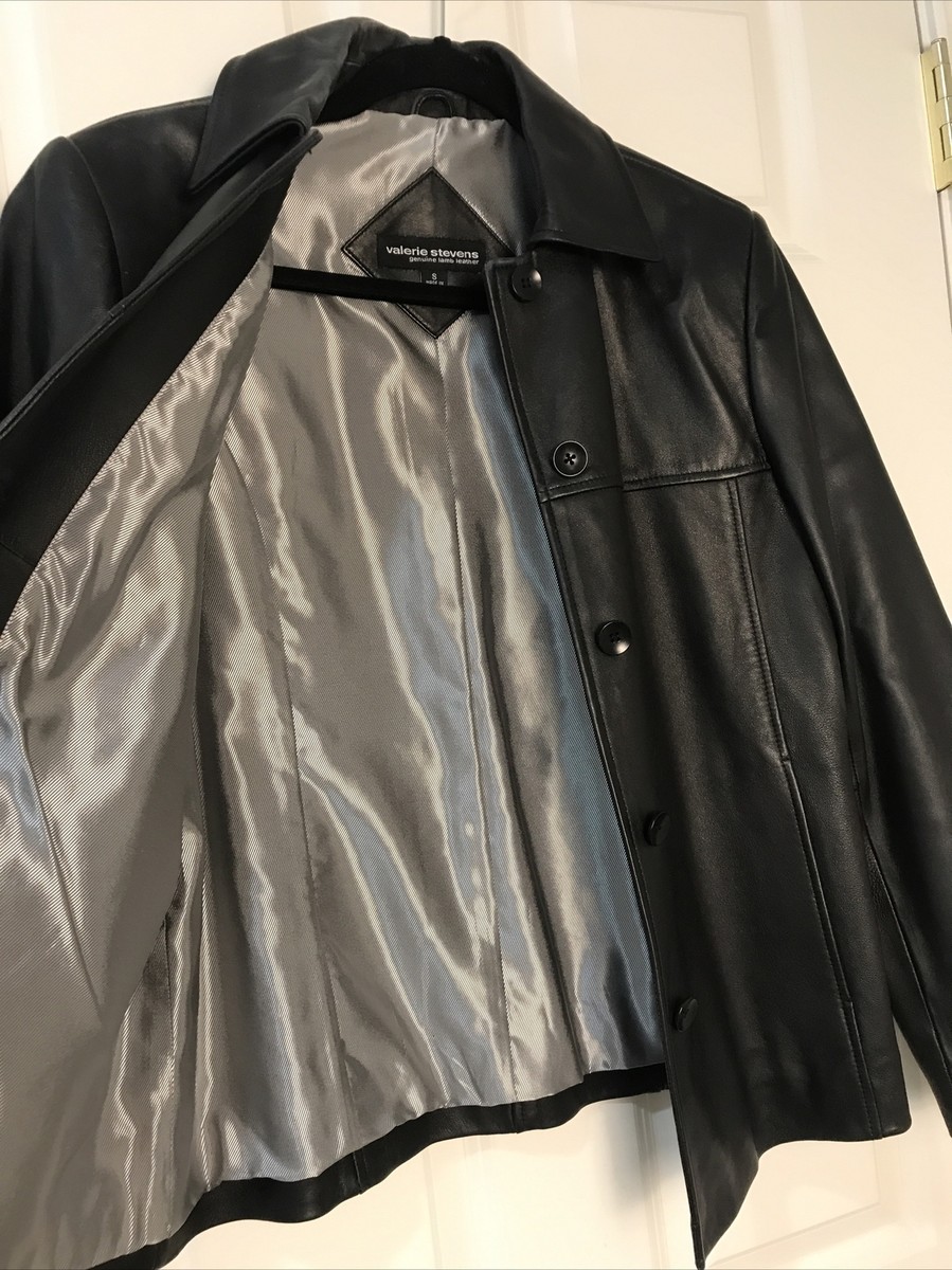 Valerie Stevens 90's Women's Genuine Lamb Black Leather Jacket