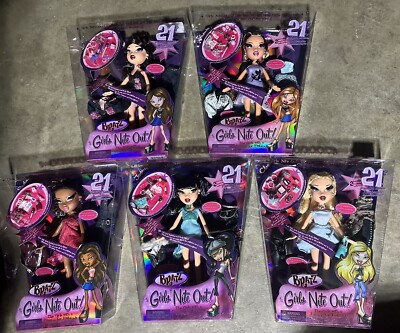 BRATZ GIRLS NITE OUT 21ST BIRTHDAY SET OF 5-DANA SASHA CLOE YASMIN JADE