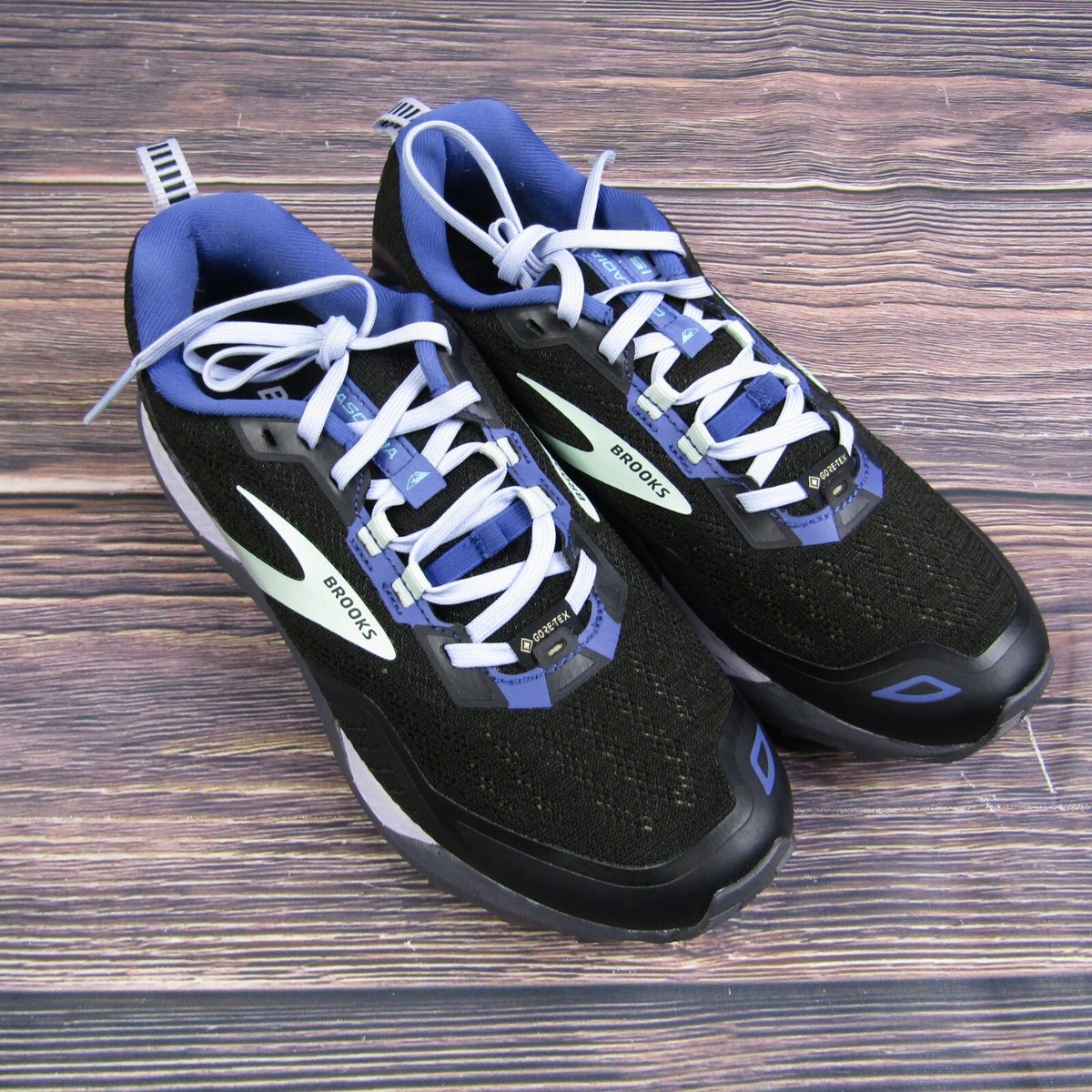 Brooks NEW Womens Cascadia 15 GTX Trail Running Shoes Black Blue Hiking