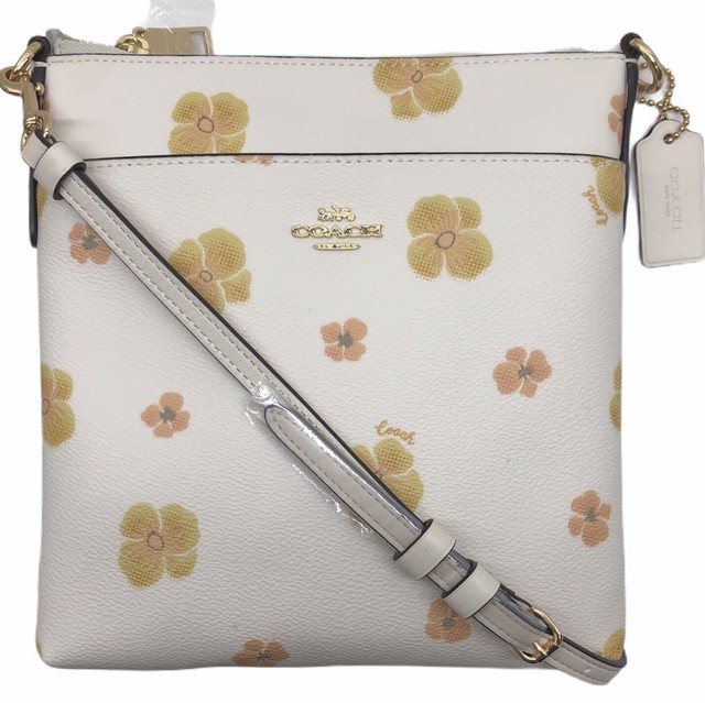 coach kitt messenger crossbody rose print chalk