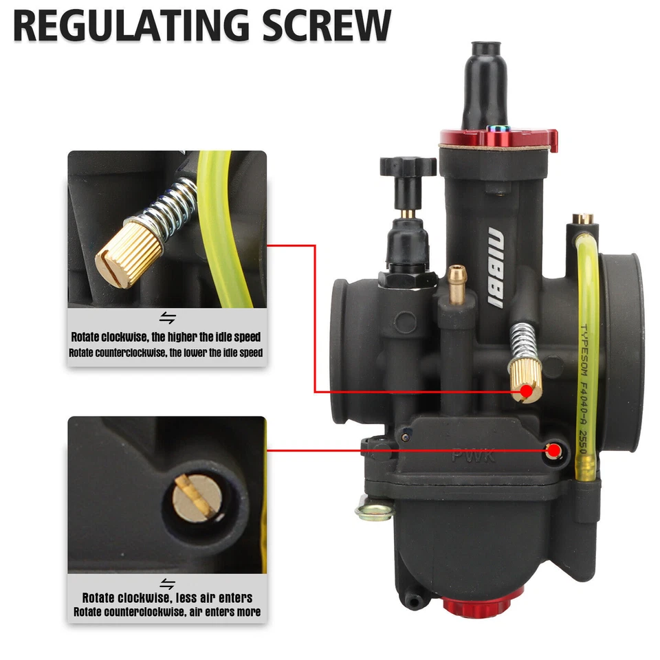 NIBBI PWK 24mm Pre-Jetted Carburetor For Yamaha TTR125LE TTR125L TTR125E TTR125 - Image 2 of 4