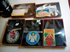 5 SETS VINTAGE METAL COOKIE CUTTER ANGEL SANTA 2 BUNNY GINGERBREAD HOUSE FOX RUN