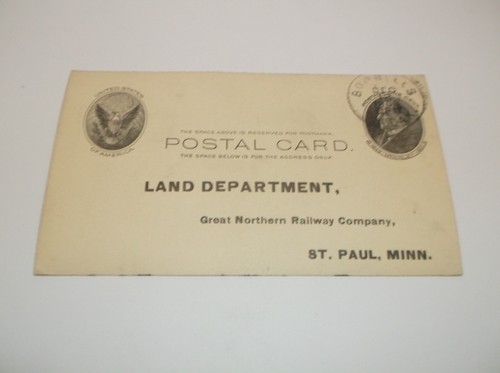 OCTOBER 1906 GREAT NORTHERN RAILROAD BOWBELLS NORTH DAKOTA LAND DEED POST CARD - Picture 2 of 2