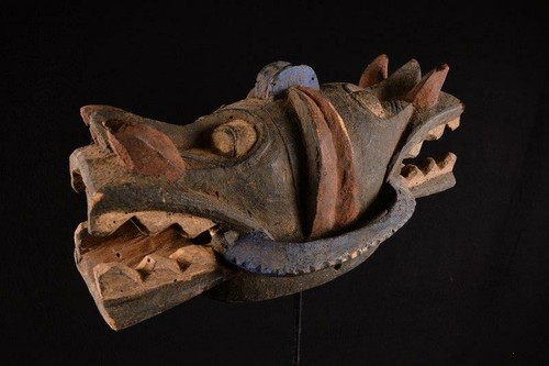17554 African Authentic Mambila Helm Mask Cameroon - 第 1/8 張圖片