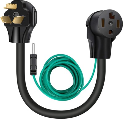1.5FT 4 Prong to 3 Prong Dryer Adapter,250V 3Prong Dryer Connector w/Ground Wire