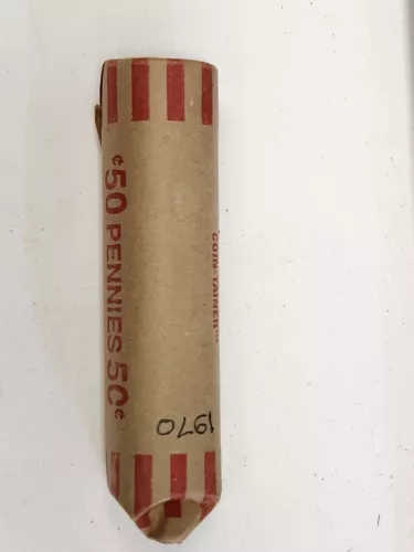 1970 Lincoln 1 cent coin Uncirculated roll of 50 Memorial