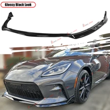 For 22-25 Toyota GR86 ST-Style Glossy Black Front Bumper Lip Body Kit Spoiler