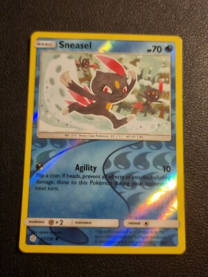 REVERSE HOLO Pokemon Sonne & Mond Kosmische Finsternis TCG Karte Sneasel 43/236