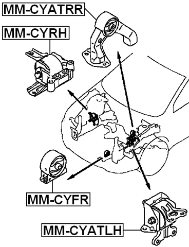 Montaje motor delantero at/Mt FEBEST MM-CYFR OEM 05105493AB Foto 2 de 3