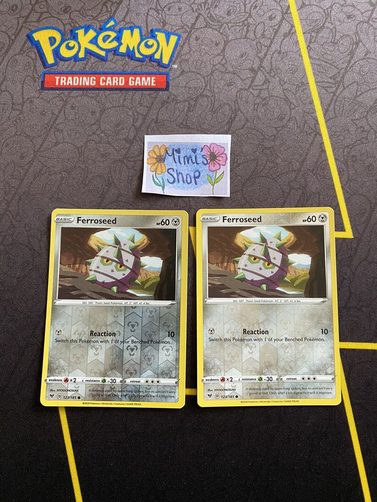 Ferroseed 123/185 Reverse Holo Vivid Voltage Pokemon TCG Card L O T of (2)