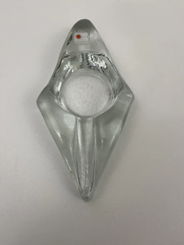 Vintage Textured Blenko Mid Century MCM Glass Ash Tray Cigar Holder