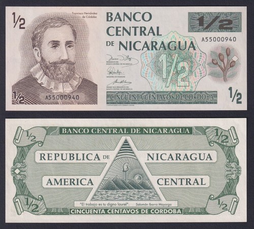 Banknote Nicaragua 1/2 Cordoba 1991 P.-171 FDS/UNC