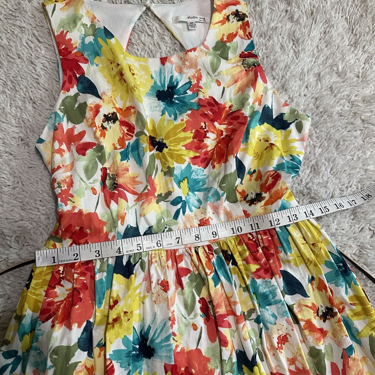 Studio One New York Dress Size 8P Multi Colored Floral Dress