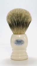 Hans Baier 20mm Shaving Brush Badger Hair Silvertip Cream Color Made in Germany